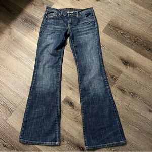 Vintage Women's London Jeans Dark Indigo Flare Jeans - Classic Wide Leg